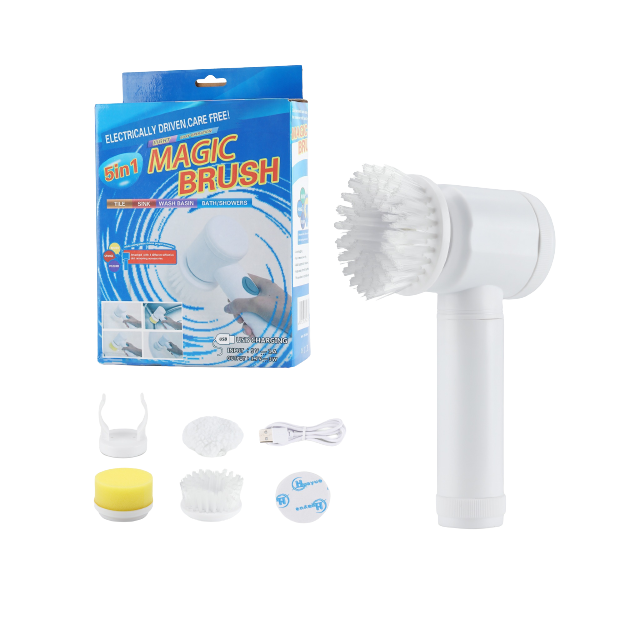 Wielofunkcyjna Elektryczna Szczotka do Czyszczenia z 4 Końcówkami i Ładowaniem USB