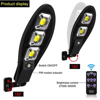 Solarna Lampa Ścienna LED z Czujnikiem Ruchu i Pilotem - Wodoodporna