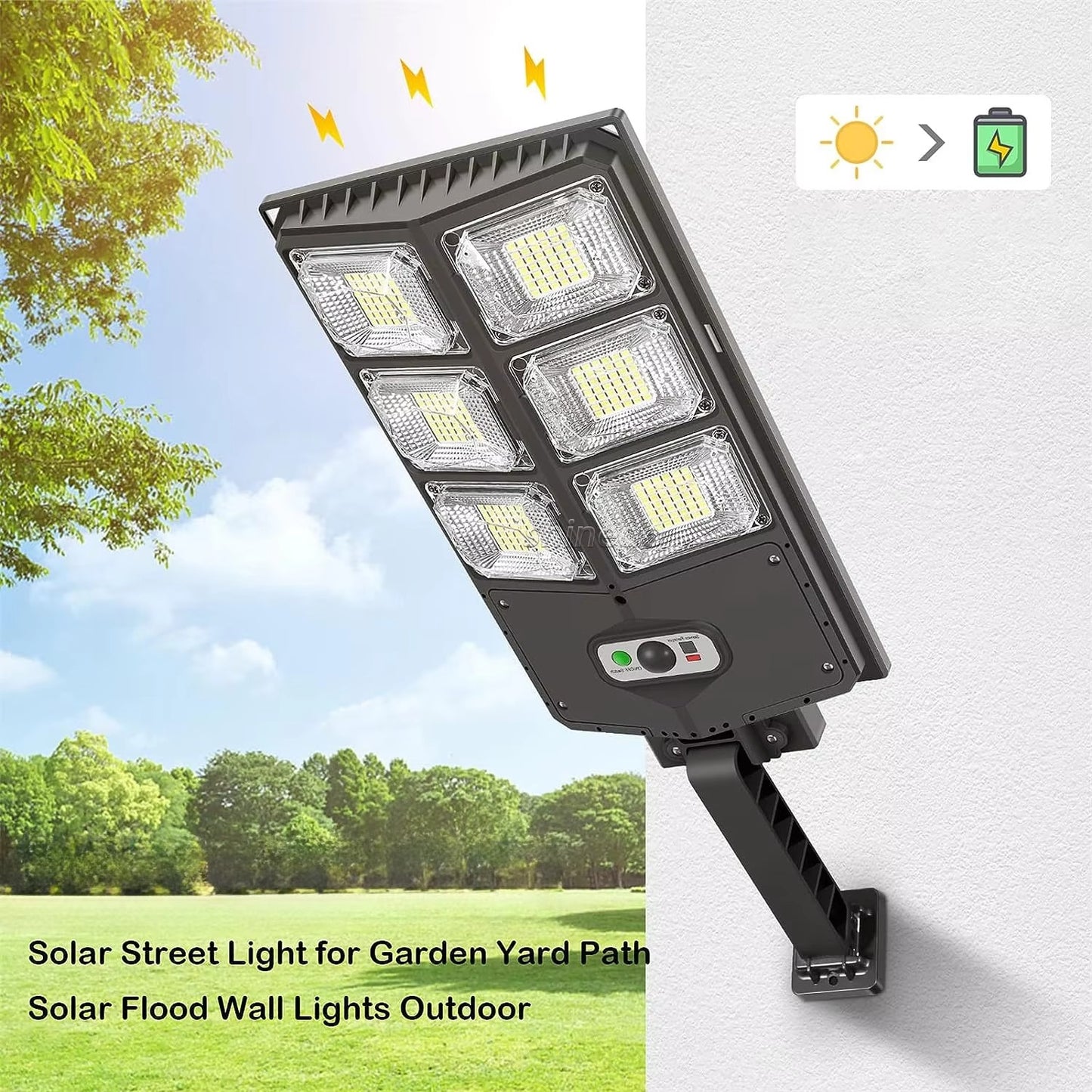 Solarna Lampa Uliczna LED z Czujnikiem Ruchu IP65 - Ogród, Podwórko