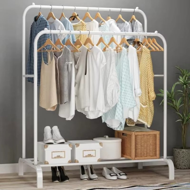 Podwójny Wieszak na Ubrania z Półką - Organizacja Garderoby