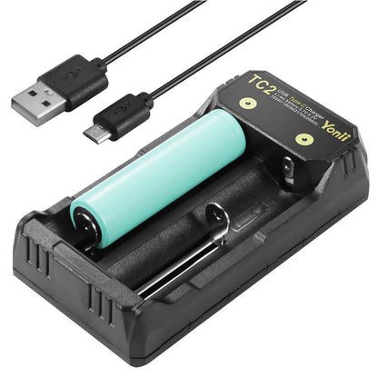 Ładowarka TC2 USB-C 2-Slotowa Szybka do Akumulatorów Li-ion 18650