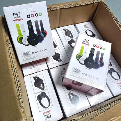 Słuchawki Bezprzewodowe P47 Bluetooth z Mikrofonem LED - Składane