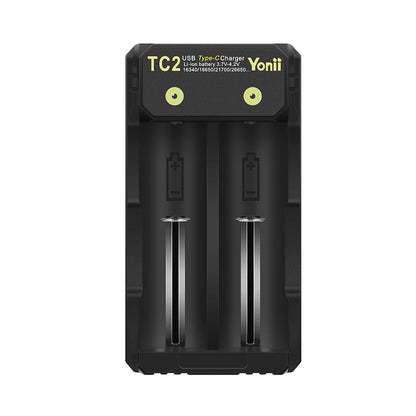 Ładowarka TC2 USB-C 2-Slotowa Szybka do Akumulatorów Li-ion 18650