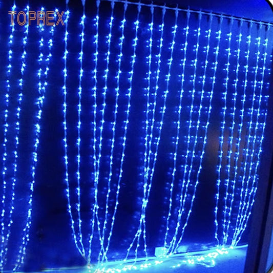 Niebieskie Kurtynowe Lampki LED - Dekoracja Świąteczna i Imprezowa