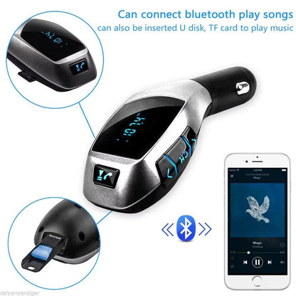 Nadajnik FM Bluetooth X5 do Samochodu | MP3 USB TF | Ładowarka