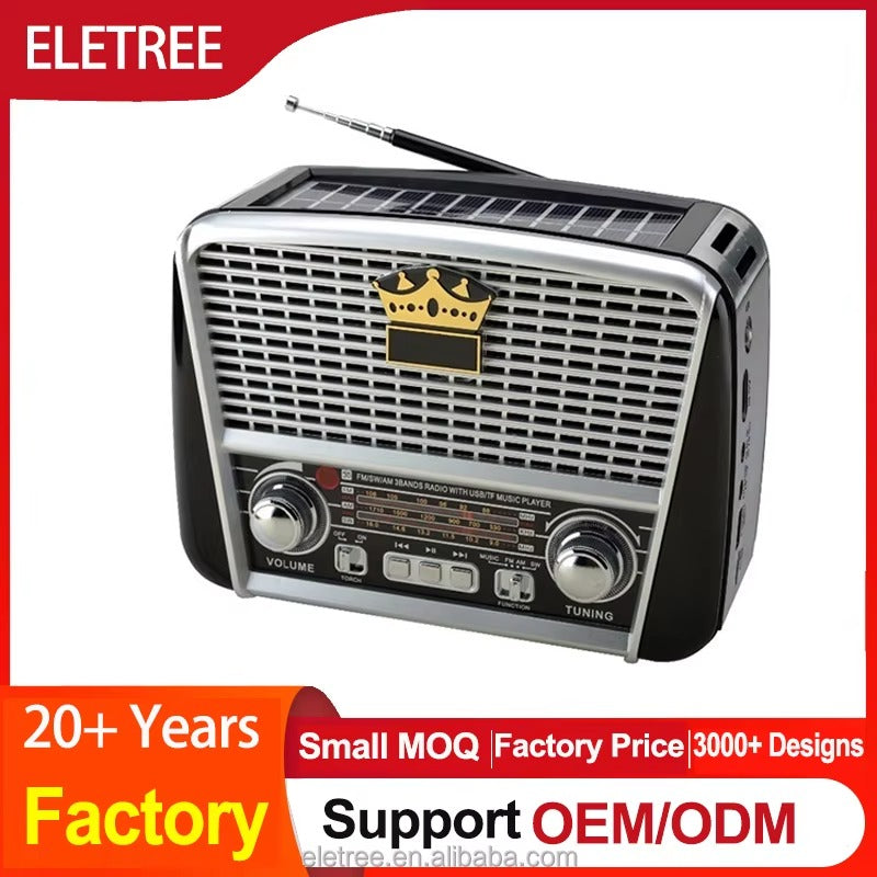 Radio Solarne Bluetooth Golon RX-BT455 AM/FM/SW Retro