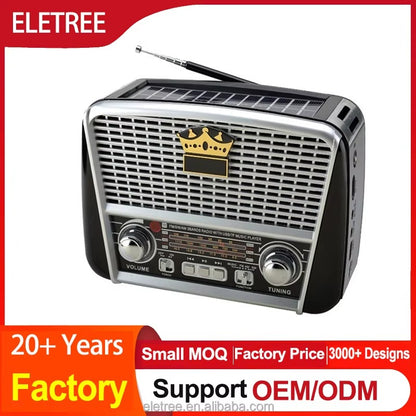 Radio Solarne Bluetooth Golon RX-BT455 AM/FM/SW Retro