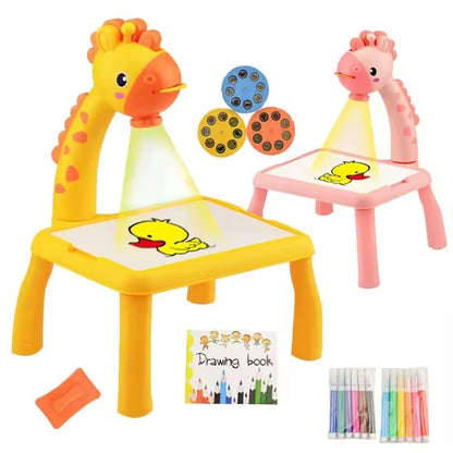 Stoliczek Projektor Żyrafa do Rysowania dla Dzieci | Zestaw Artystyczny