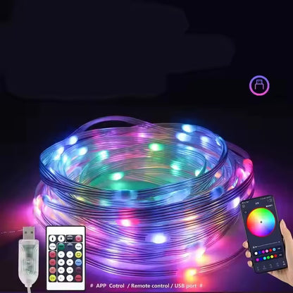 Inteligentne Lampki LED RGB USB 10m z Aplikacją i Pilotem