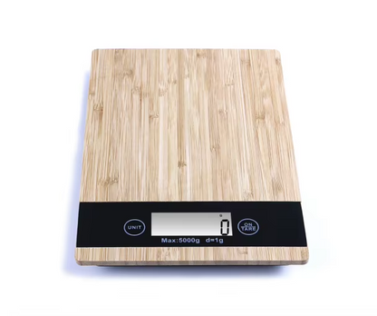 Elektorniczna Waga Kuchenna Bambusowa Lcd 5KgCyfrowa Waga Kuchenna Bambusowa z Timerem USB - Precyzja w Kuchni