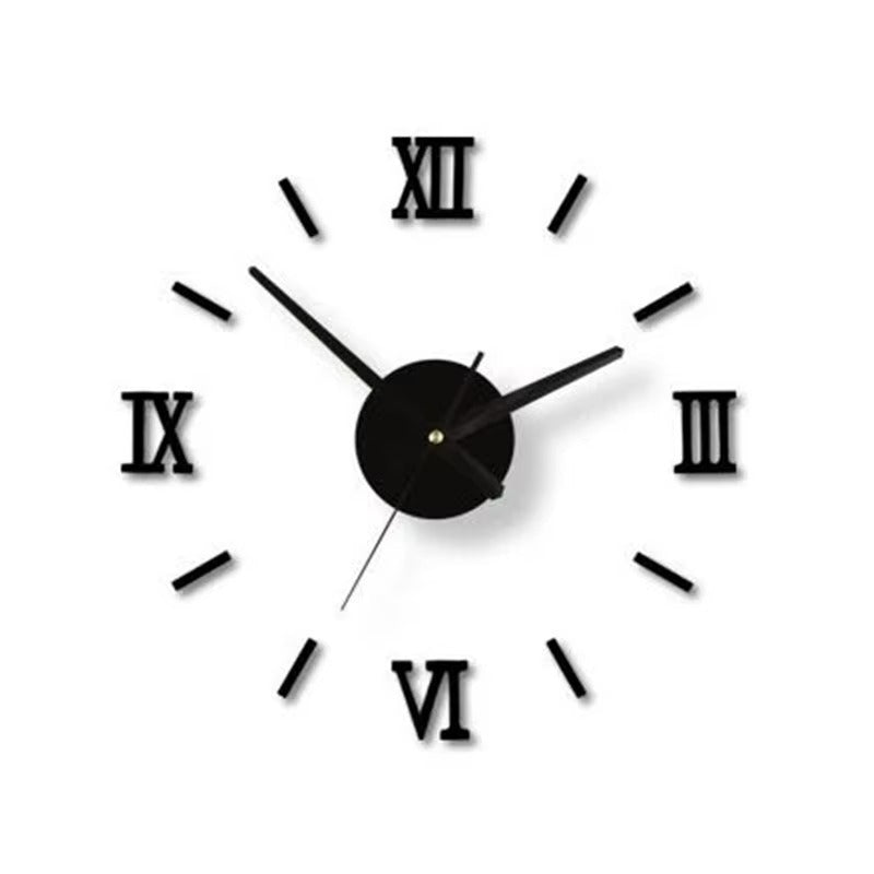 Nowoczesny Zegar Ścienny 3D DIY Bez Ramki - Dekoracja Domu