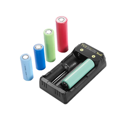 Ładowarka TC2 USB-C 2-Slotowa Szybka do Akumulatorów Li-ion 18650