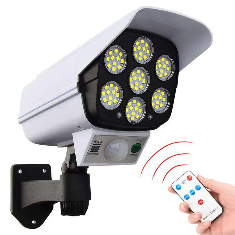 Solarna Lampa LED Kamera Atrapa z Czujnikiem Ruchu i Pilotem