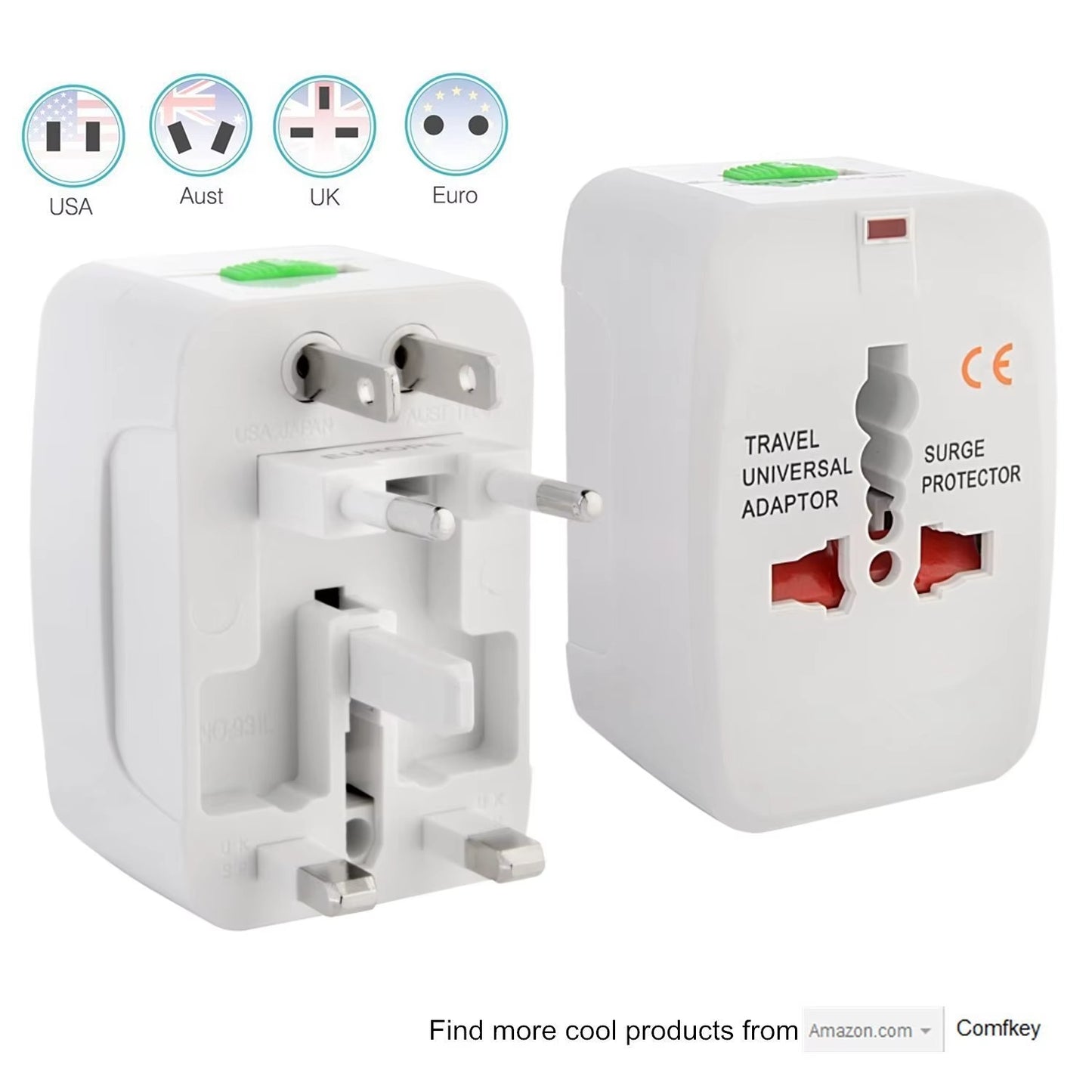 Uniwersalny Adapter Podróżny Międzynarodowy z Ochroną Przepięciową