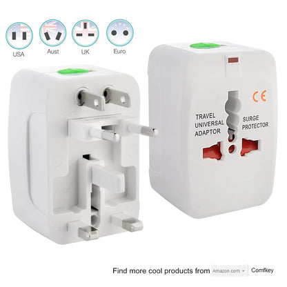 Uniwersalny Adapter Podróżny Międzynarodowy z Ochroną Przepięciową