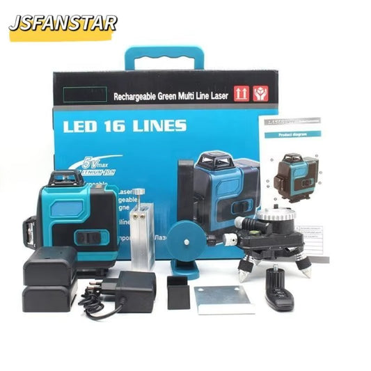 Akumulatorowa Poziomica Laserowa 16 Linii Zielona LED - Precyzja