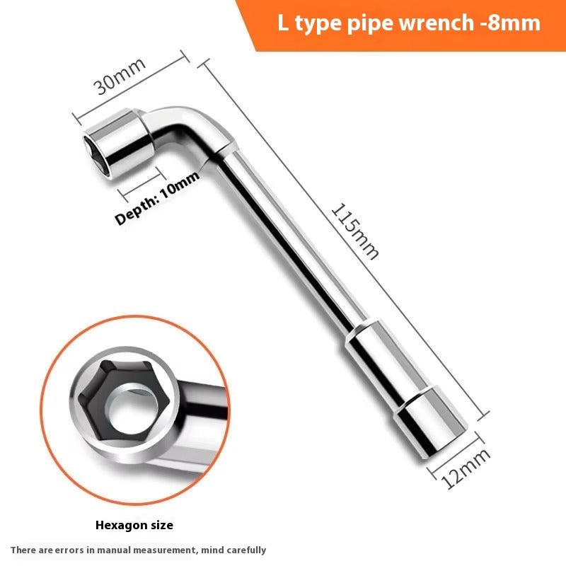 Klucz Nasadowy Kątowy L Dwustronny Chromowany - Wytrzymałe Narzędzie