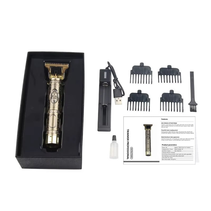 Trymer do Włosów T9 Buddha Złoty Bezprzewodowy USB