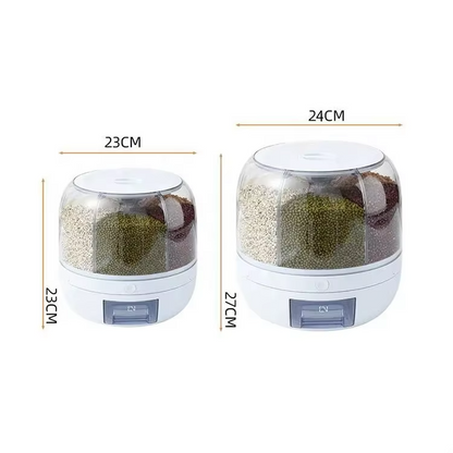 Obrotowy Dozownik na Suchą Żywność z Miarką - Porządek w Kuchni