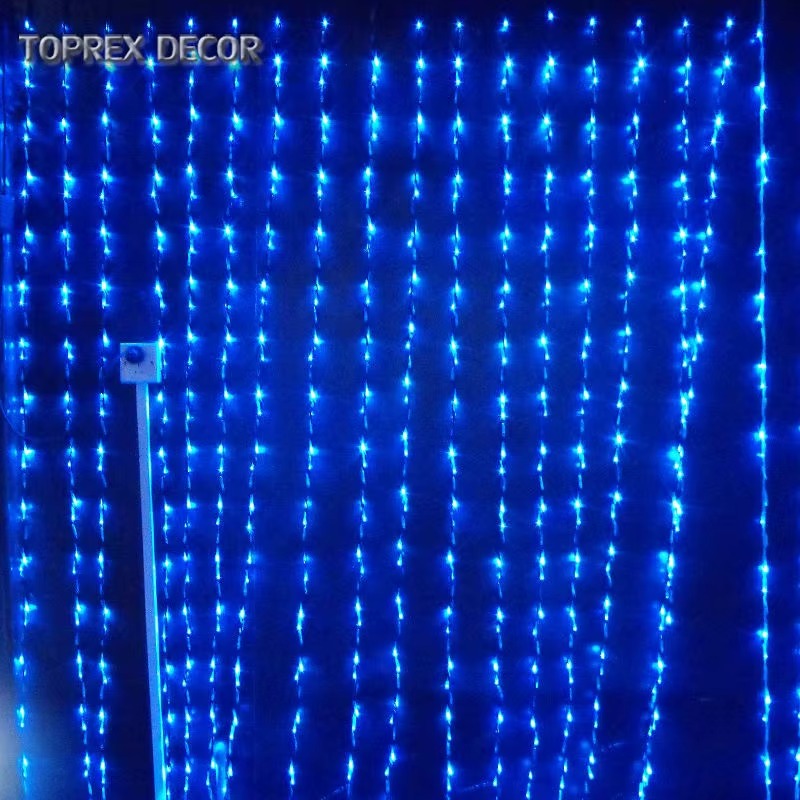 Niebieskie Kurtynowe Lampki LED - Dekoracja Świąteczna i Imprezowa