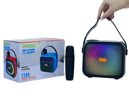 Głośnik Bluetooth z Mikrofonem Karaoke RGB LED CS-0408M