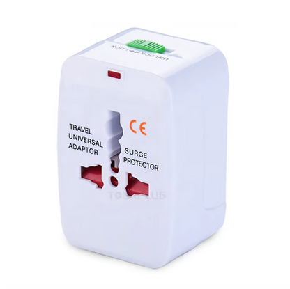 Uniwersalny Adapter Podróżny Międzynarodowy z Ochroną Przepięciową