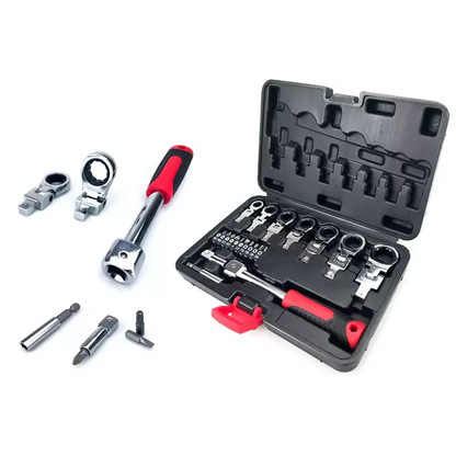 Zestaw Kluczy Grzechotkowych i Bitów - Profesjonalny Komplet Narzędzi