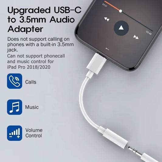 Adapter USB-C na Jack 3.5mm Audio do Słuchawek - Wysoka Jakość