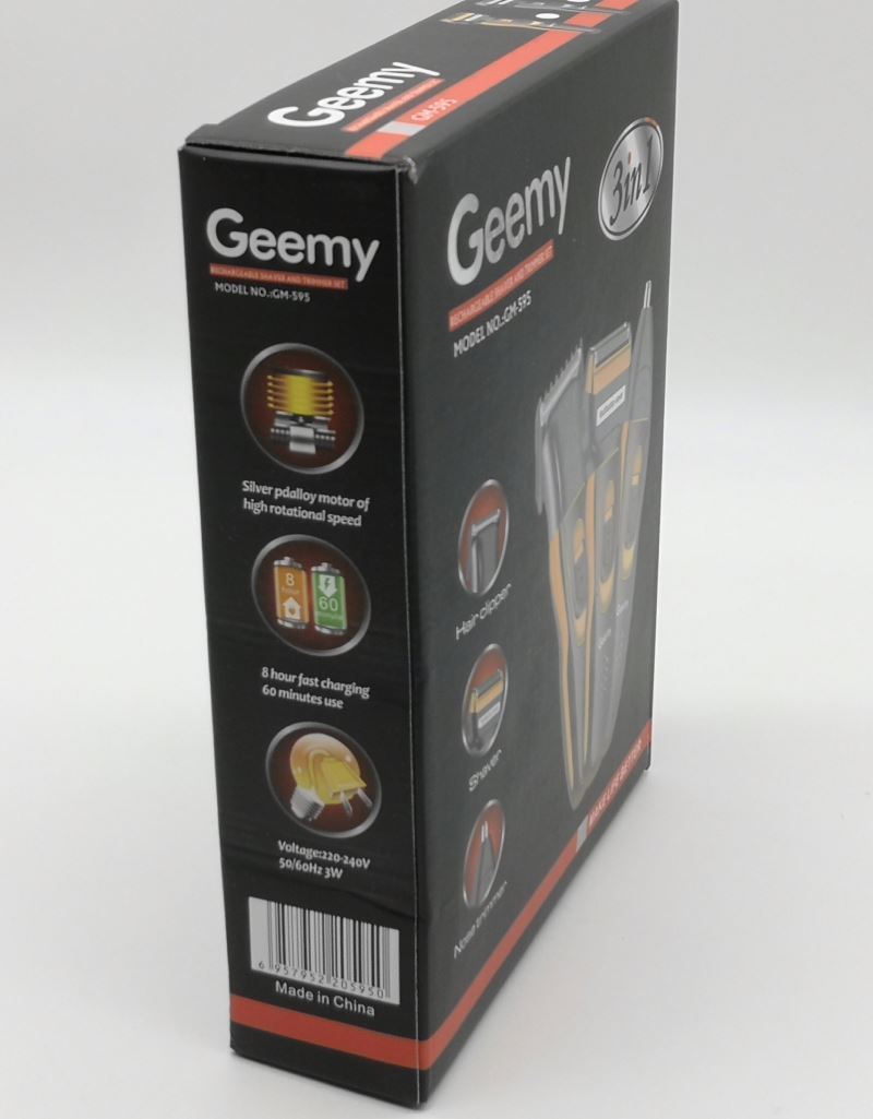 Geemy GM-595 Zestaw 3w1: Golarka, Trymer i Maszynka Akumulatorowa