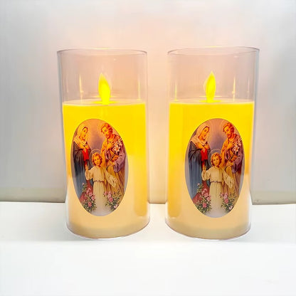 Świece LED Religijne Zestaw 4 szt. - Ruchomy Płomień | Sklep