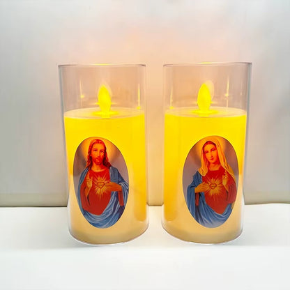 Świece LED Religijne Zestaw 4 szt. - Ruchomy Płomień | Sklep