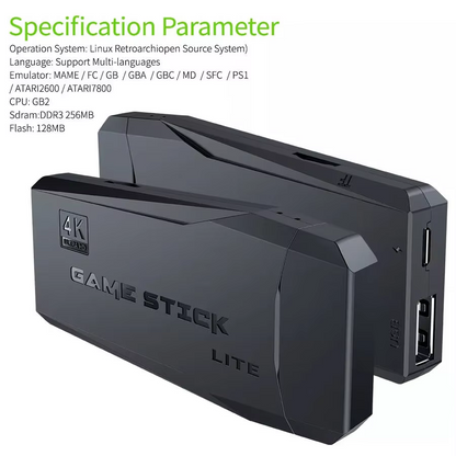 Game Stick M8 4K HD z 2 Padami Bezprzewodowymi – 20000 Gier Retro