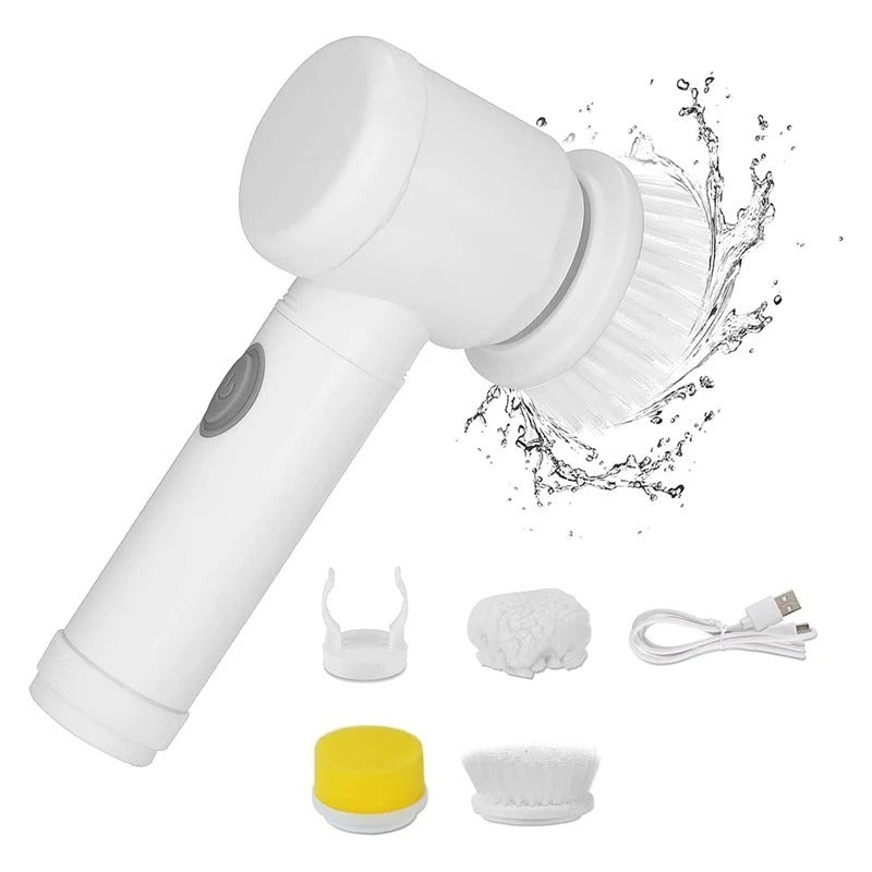 Wielofunkcyjna Elektryczna Szczotka do Czyszczenia z 4 Końcówkami i Ładowaniem USB