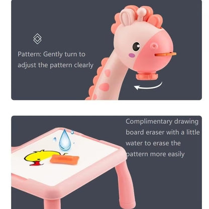 Stoliczek Projektor Żyrafa do Rysowania dla Dzieci | Zestaw Artystyczny