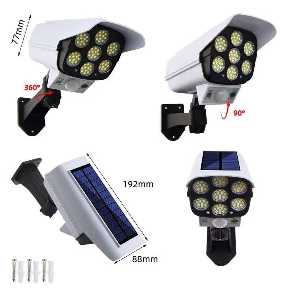 Solarna Lampa LED Kamera Atrapa z Czujnikiem Ruchu i Pilotem