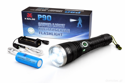 Latarka Taktyczna LED - Kompatybilna z Wieloma Bateriami