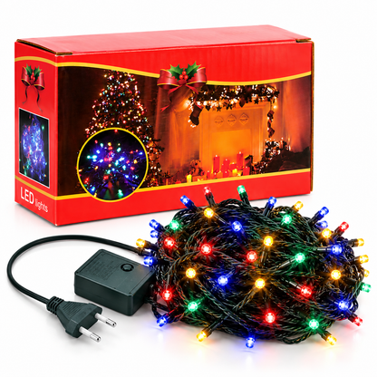 Lampki choinkowe LED 100 szt. multikolor, ok. 8 m, wtyczka EU