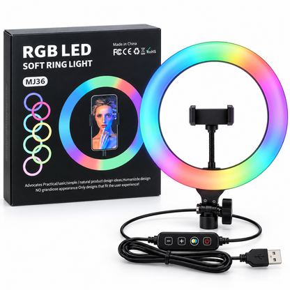 Lampa Pierścieniowa RGB LED 36 cm MJ36 – USB Ring Light