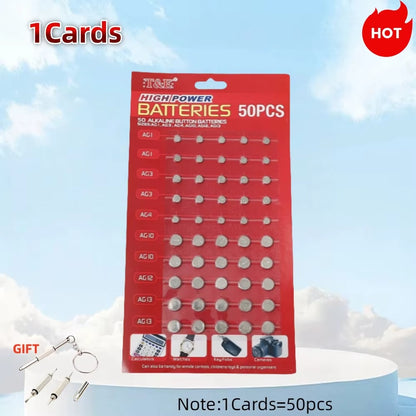 Baterie Guzikowe Alkaliczne 50szt Różne Rozmiary AG1-AG13