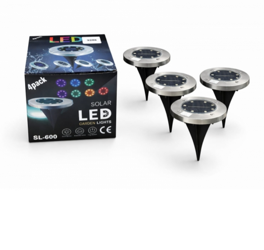 Lampy Solarne LED SL-600 RGB 8 LED – Zestaw 4 szt