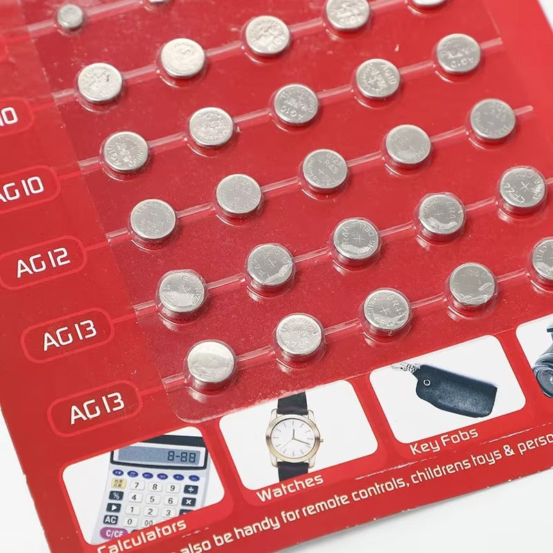 Baterie Guzikowe Alkaliczne 50szt Różne Rozmiary AG1-AG13