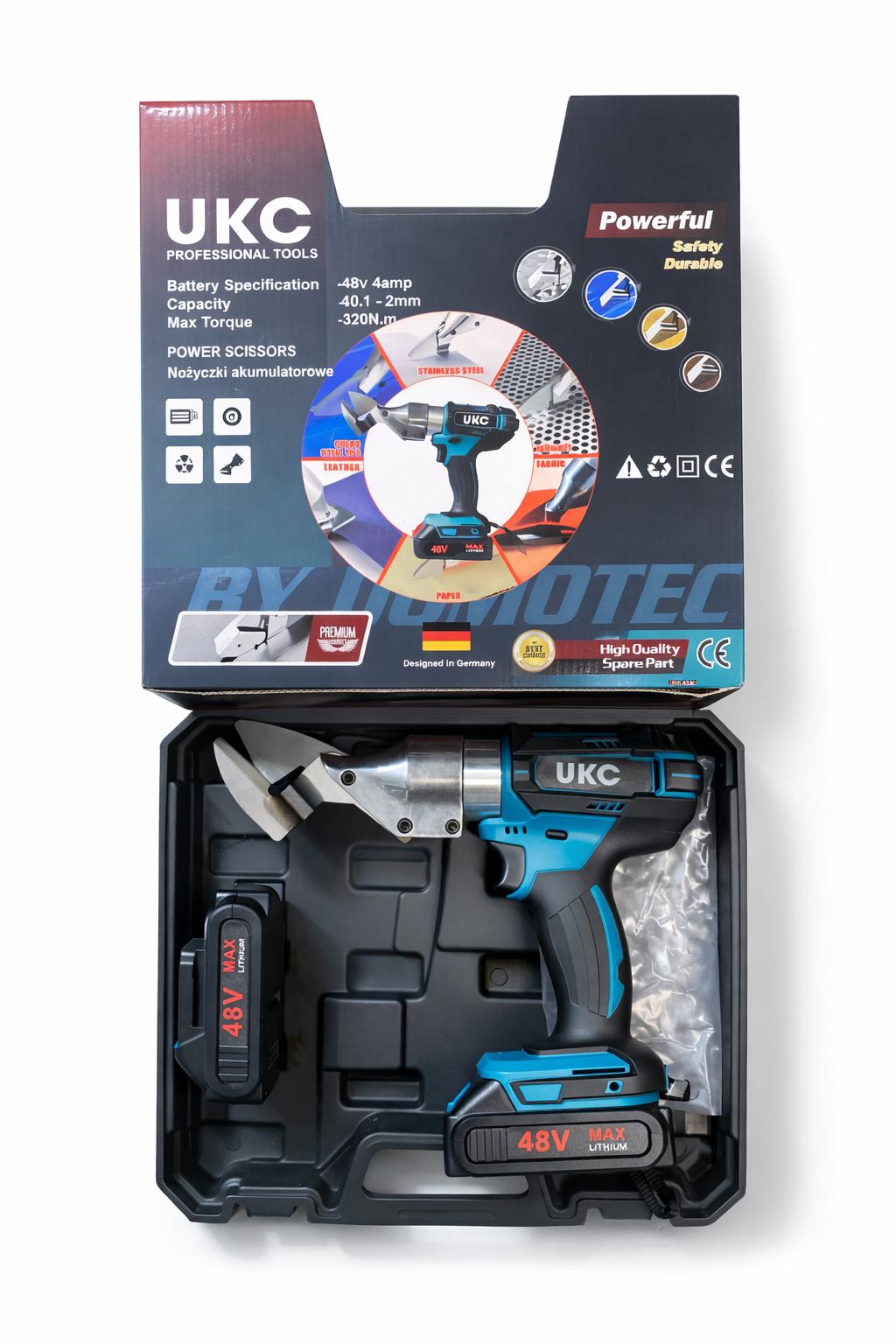 UKC Nożyce Akumulatorowe 48V z 2 Bateriami - Do Różnych Materiałów