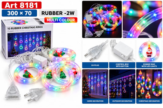 Kurtyna Świetlna LED 70 CM 3 M 3 M×70 CM Biała – art. 8181