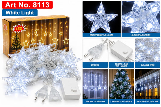 Kurtyna Świetlna LED 12 W 80 CM 50 CM Biała