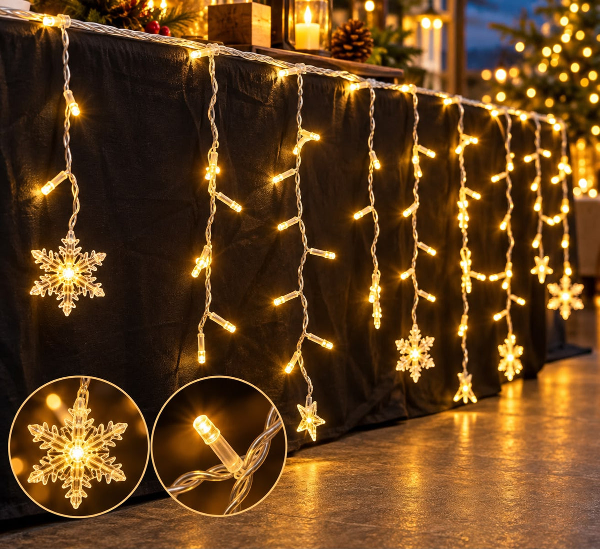 Lampki Świąteczne Sople LED 80 CM 3 M 3 M×80 CM