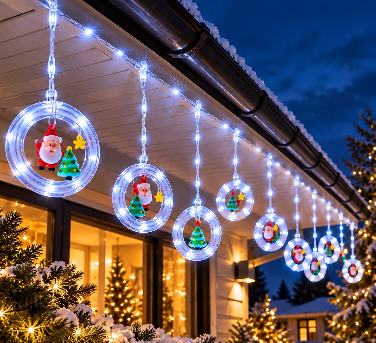 Kurtyna Świetlna LED 70 CM 3 M 3 M×70 CM Ciepła Biel – art. 8180