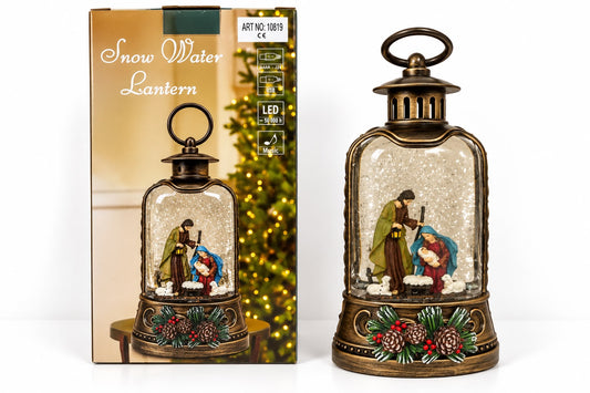 Lampion świąteczny stylizowany na lampę naftową