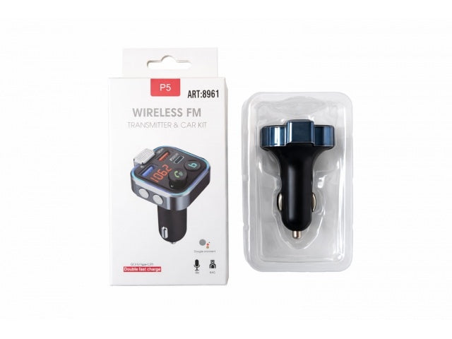 Samochodowy Nadajnik FM Bluetooth | Ładowarka QC3.0 PD 20 W