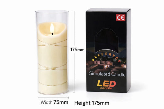 Świeca Dekoracyjna LED z Kryształem 17.5CM 7.5CM 17.5CM×7.5CM – zdjęcie produktu