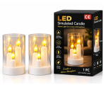 CANDLE TRIPLE IN GLASS WHITE(120) – art. 10750 – SKU 10750